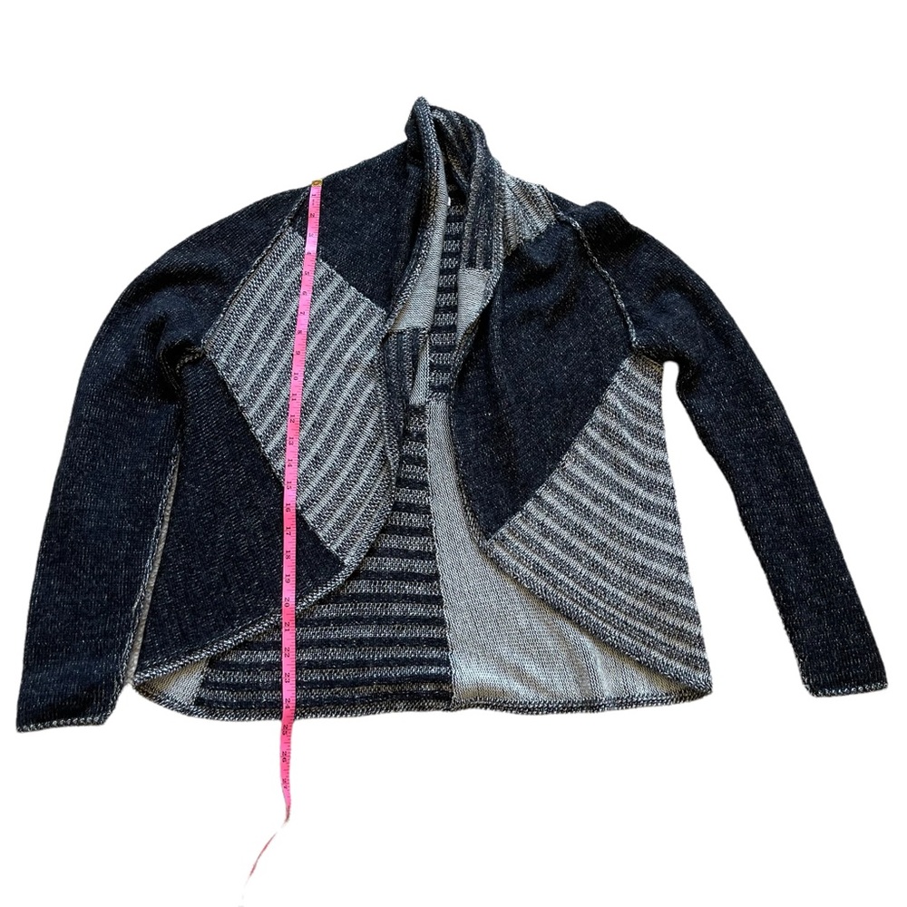 Cabi Wool Patchwork Waterfall Front Cardigan - image 5